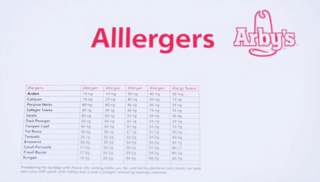 Arby's allergens information