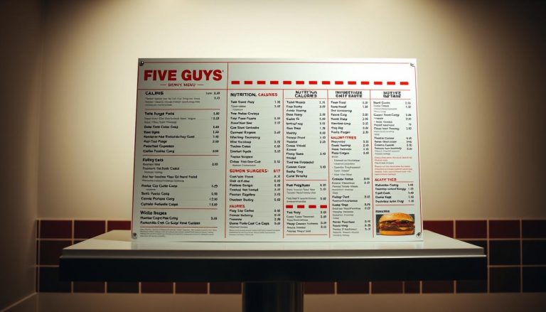 Five Guys Menu Calories