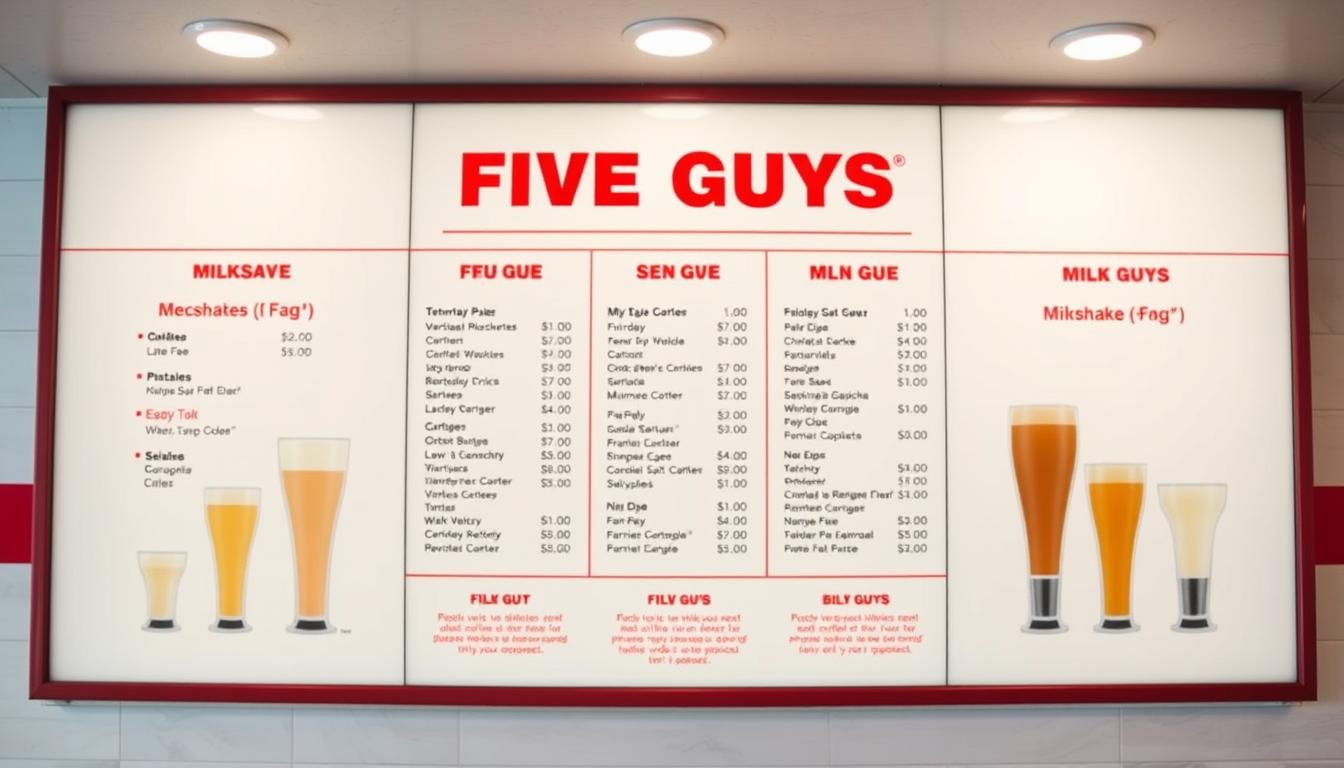 Five Guys Milkshake Menu