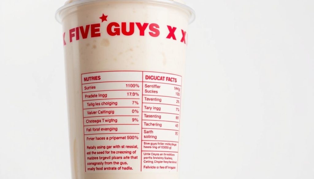 Five Guys Milkshake Nutrition